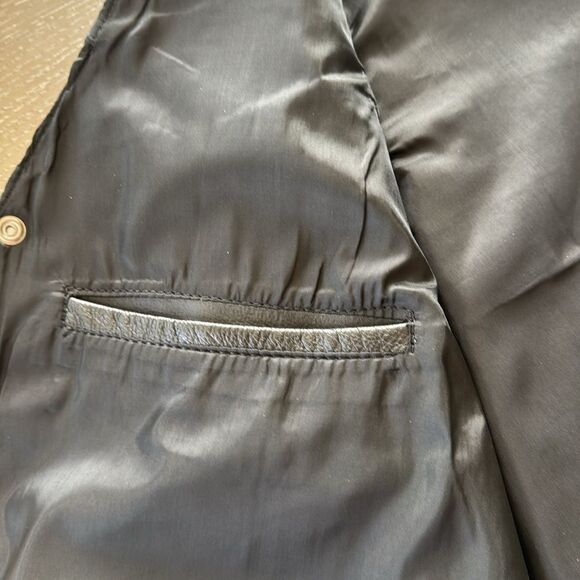 FMC Vest Men’s Size 46 Black Leather Biker Motorcycle Riding Grunge NWOT - Picture 9 of 12